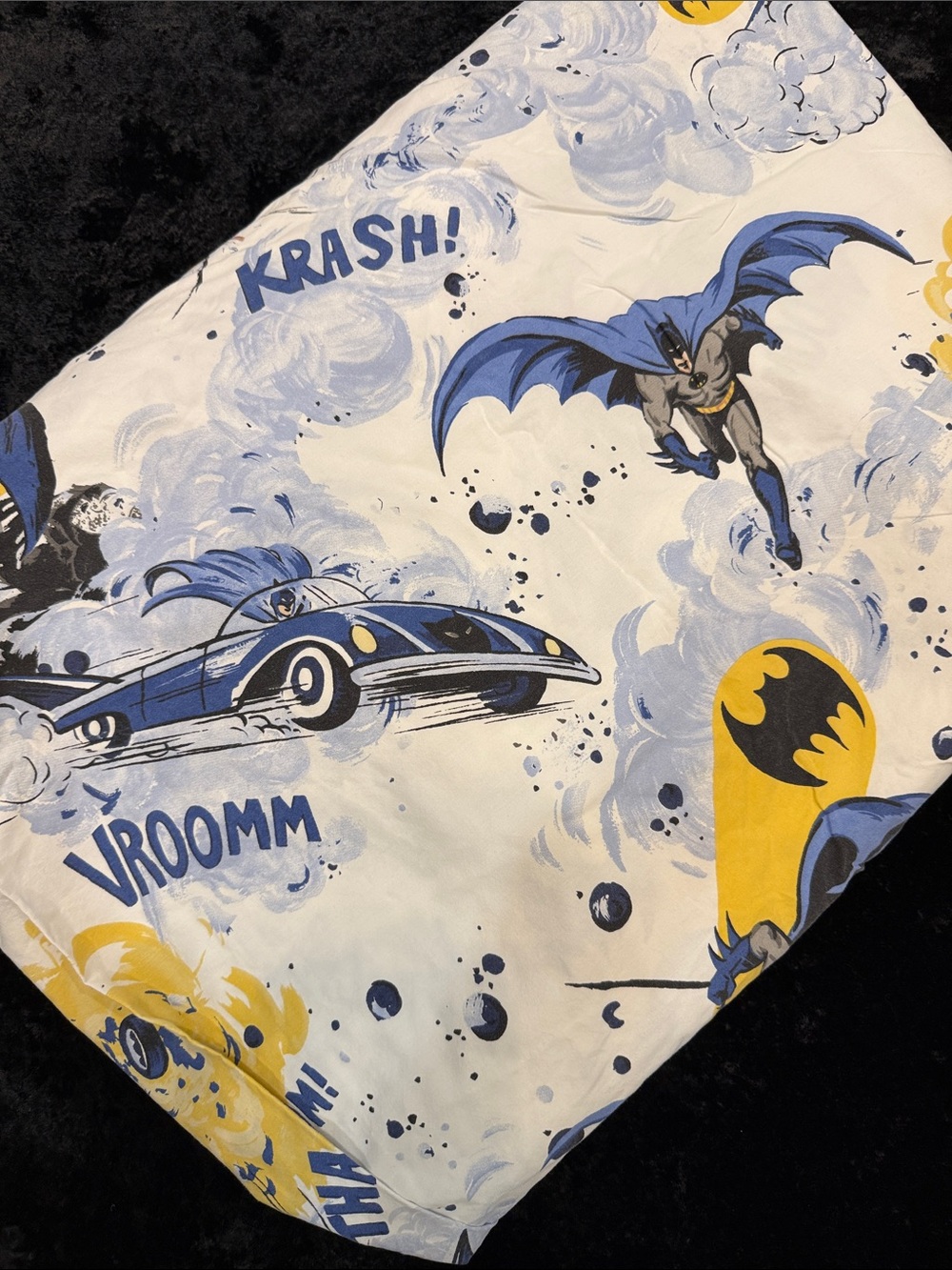 Pottery Barn DC Batman 1 Queen Flat Sheet and 1 Standard Pillowcase.